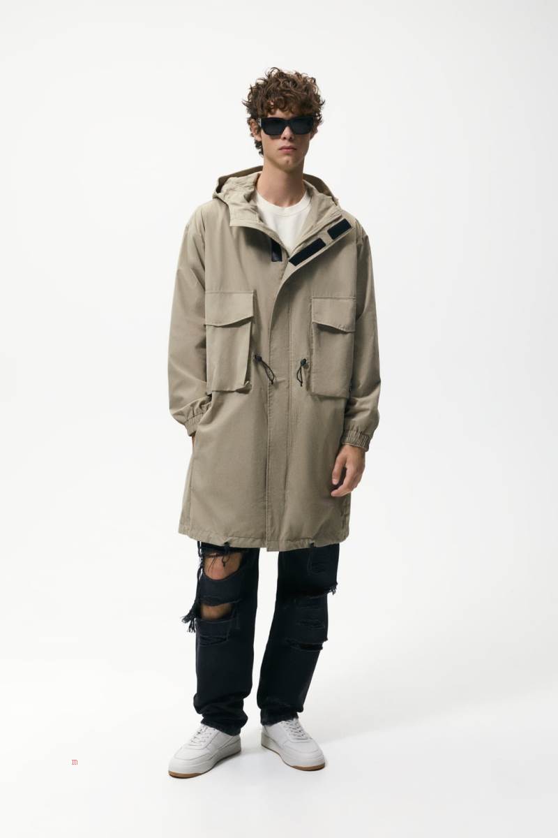ZARA PARKA WITH POCKETS Vinterjackor Herr Bruna | QNVXH-0853