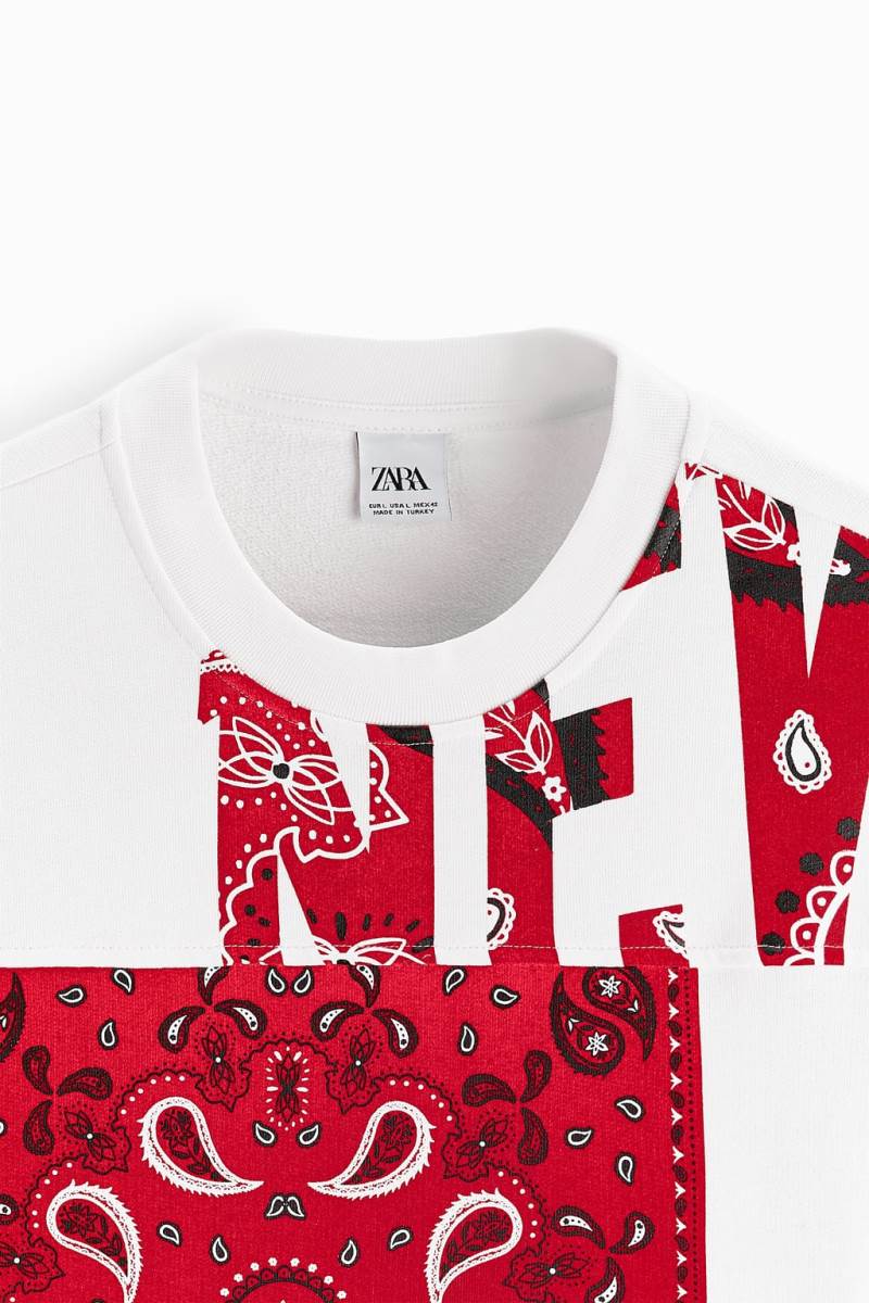 ZARA PATCHWORK BANDANA Sweatshirt Herr Vita | EUCHS-5812