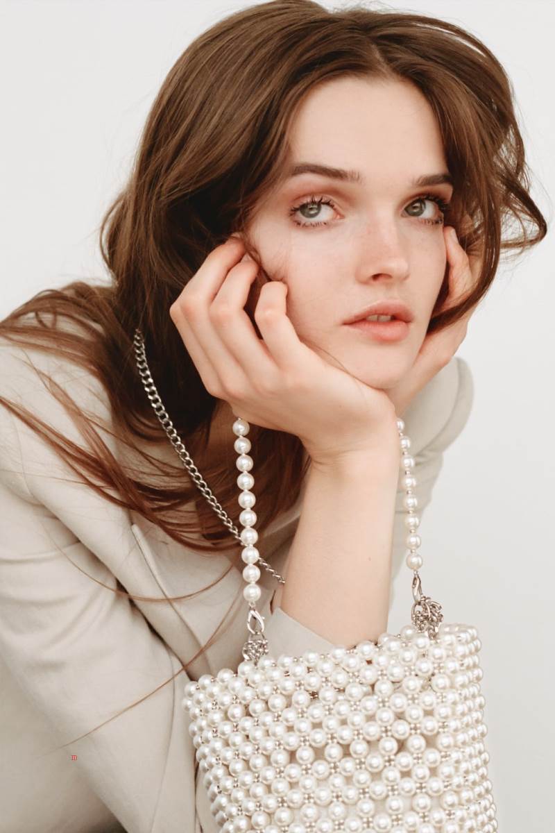 ZARA PEARL BEAD MINI BUCKET BAG Crossbody Väska Dam Vita | LJHNY-7236