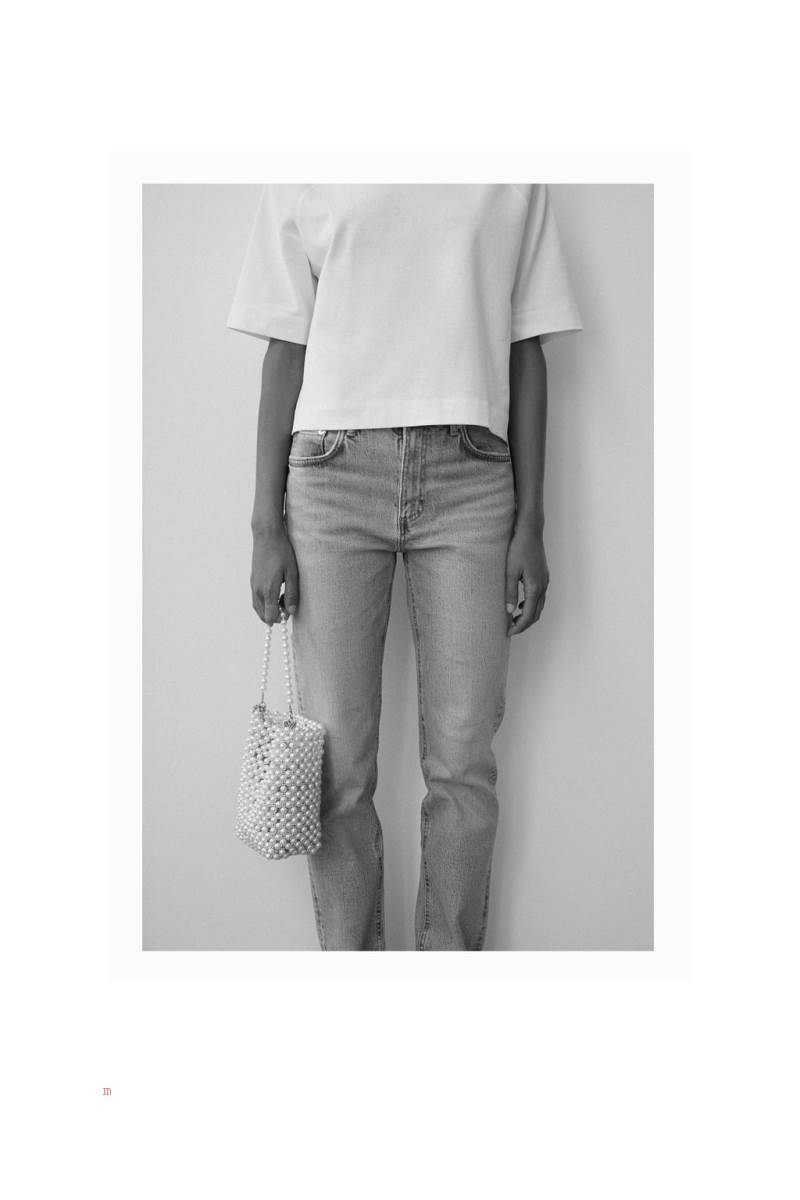 ZARA PEARL BEAD MINI BUCKET BAG Crossbody Väska Dam Vita | LJHNY-7236