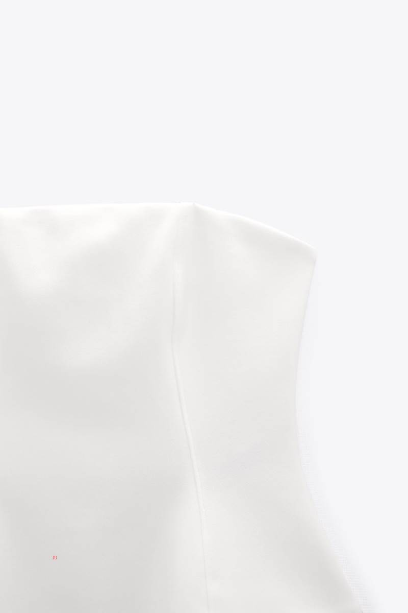 ZARA PEPLUM TOP Korsett Dam Vita | HEJSC-8074