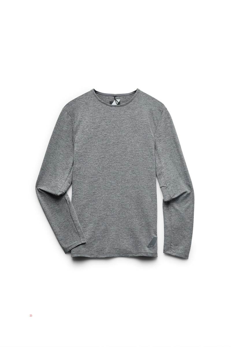 ZARA PERFORATED TECHNICAL TOP Sweatshirt Herr Grå | WNVKM-7023