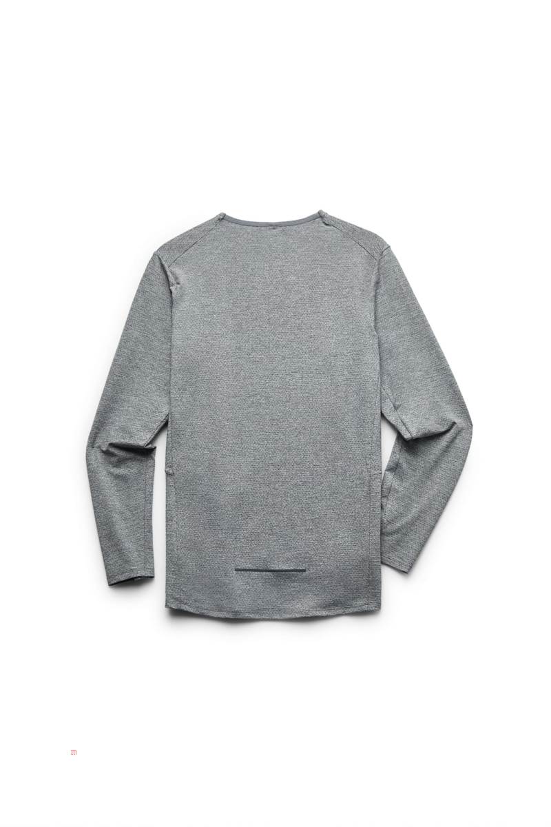 ZARA PERFORATED TECHNICAL TOP Sweatshirt Herr Grå | WNVKM-7023