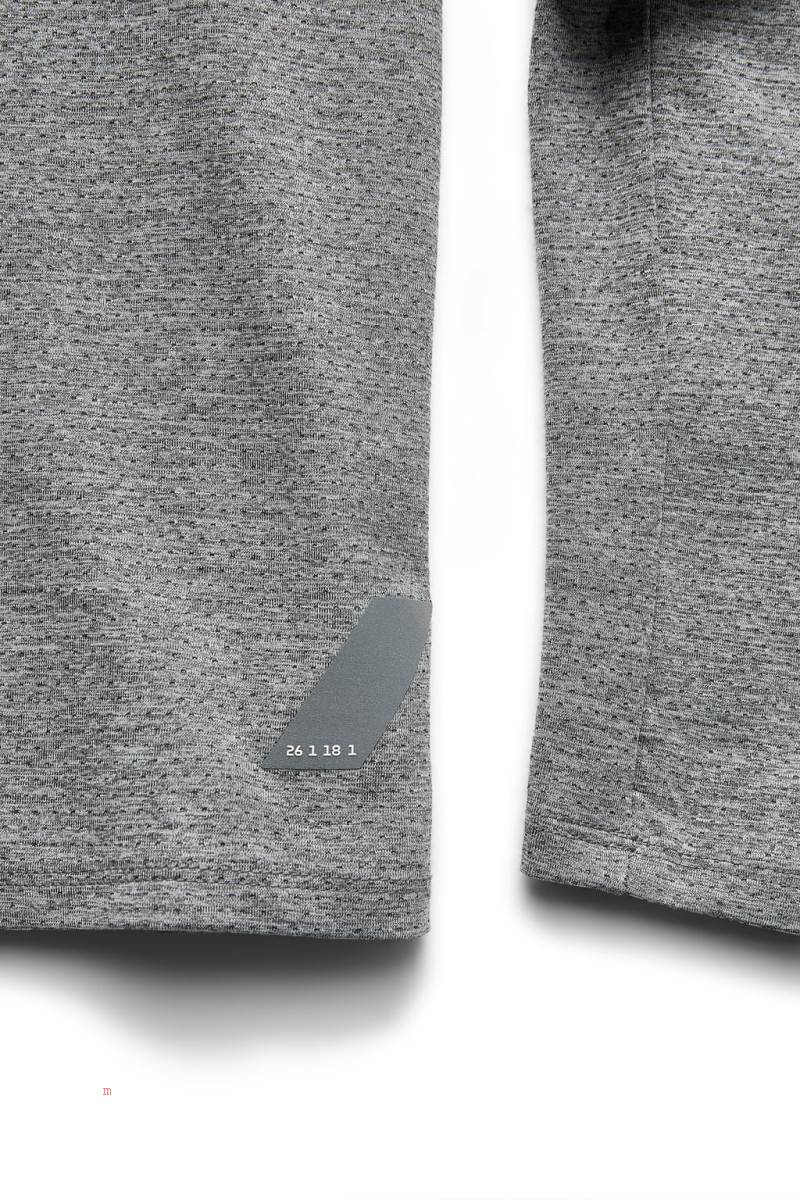 ZARA PERFORATED TECHNICAL TOP Sweatshirt Herr Grå | WNVKM-7023