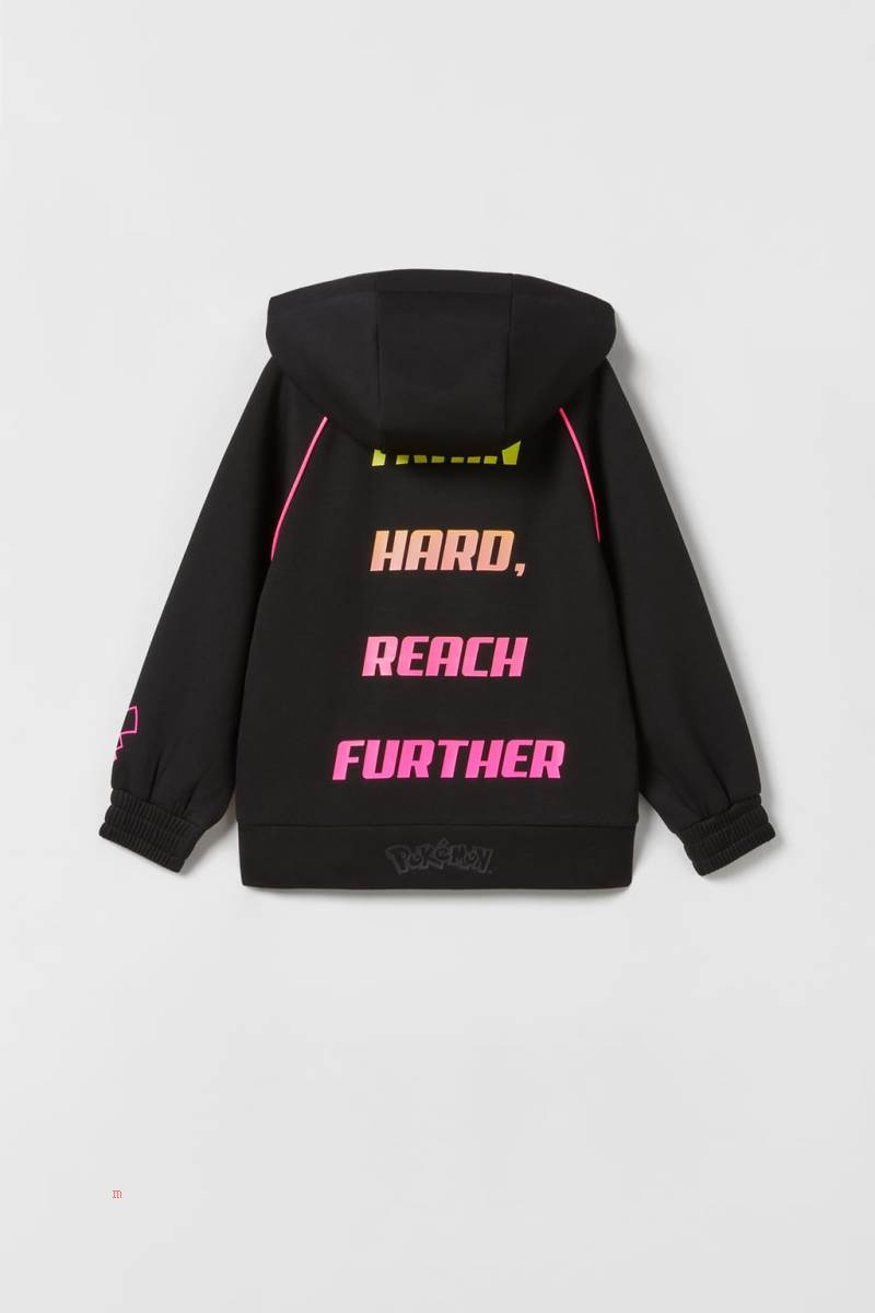 ZARA PIKACHU POKÉMON TM © NINTENDO Hoodie Tjej Svarta | JWNFC-8795
