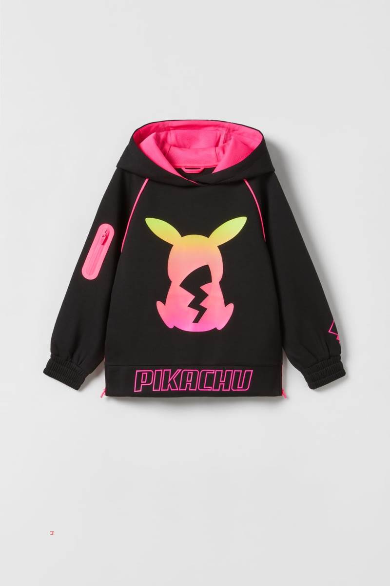 ZARA PIKACHU POKÉMON TM © NINTENDO Hoodie Tjej Svarta | JWNFC-8795