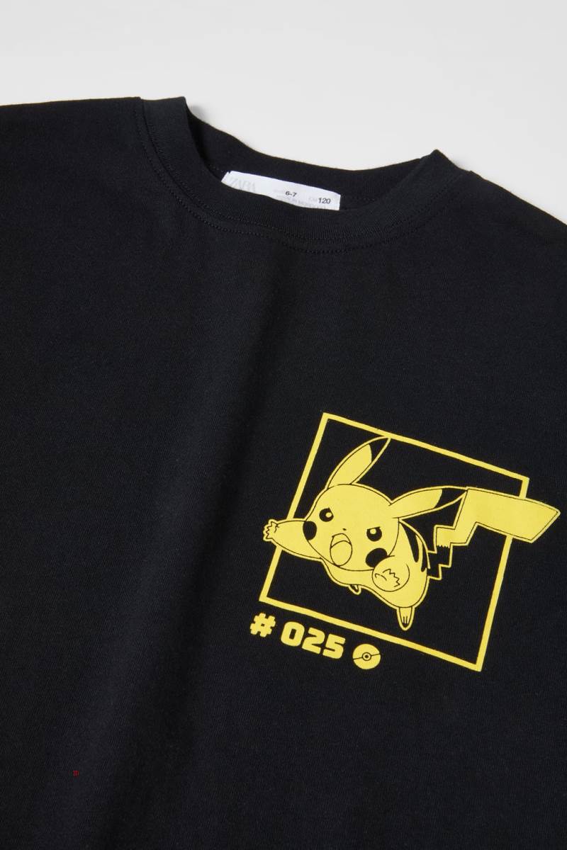 ZARA PIKACHU POKÉMON TM © NINTENDO T-shirt Pojke Svarta | PUDGE-1905