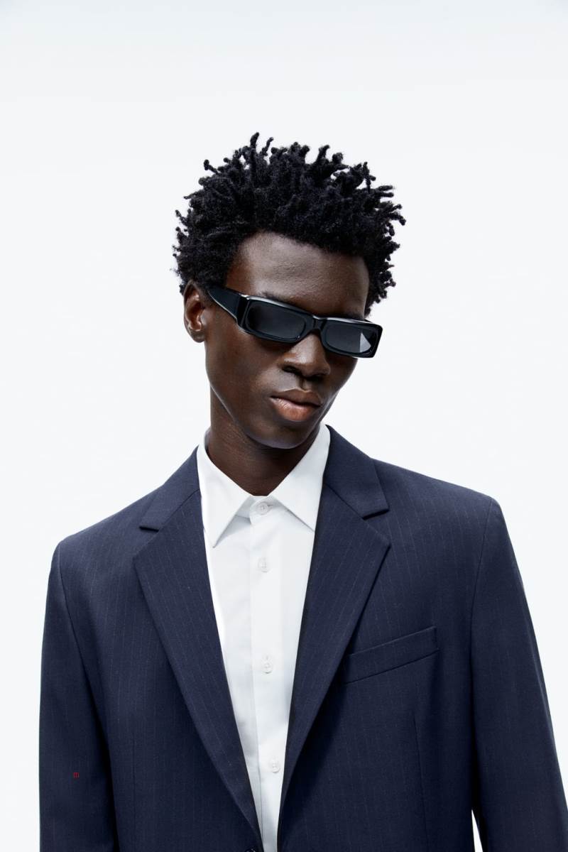 ZARA PINSTRIPED SUIT Blazers Herr Marinblå Blå | FYGQX-5461