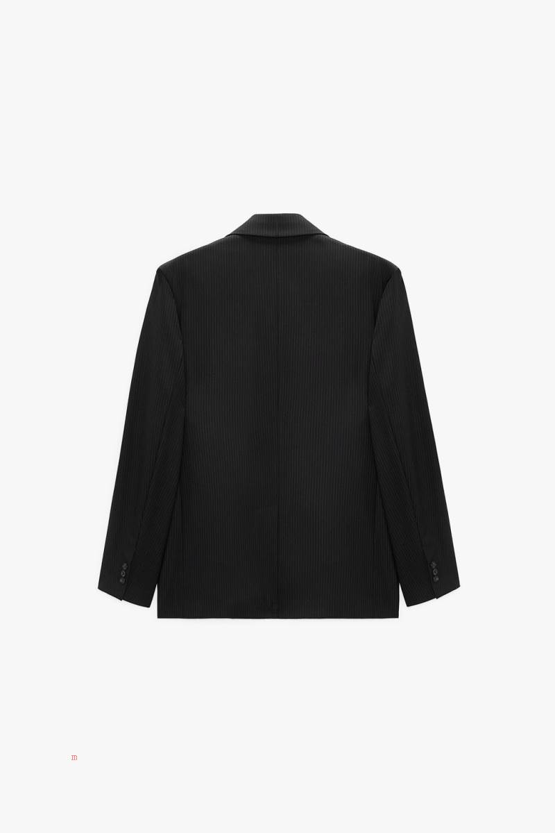 ZARA PINSTRIPE SUIT Blazers Herr Svarta | VATNS-0763