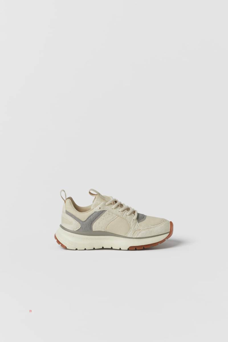 ZARA PIÑATEX® X ZARA Sneakers Pojke Beige | XKHCQ-3814