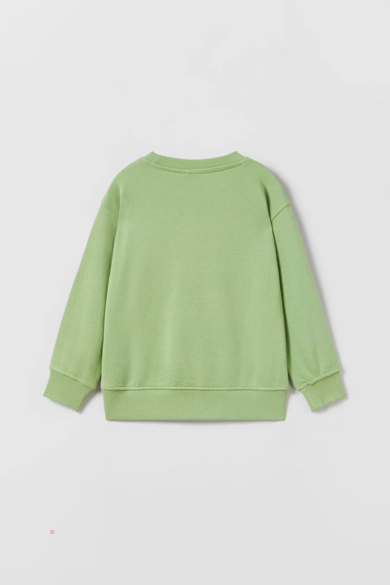 ZARA PLAIN Sweatshirt Pojke Ljusgröna | LYDJZ-5381