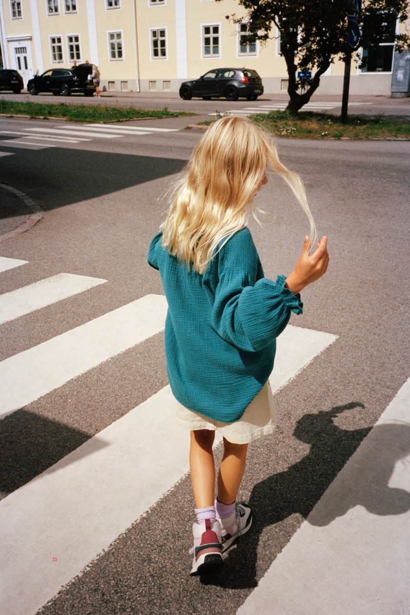 ZARA PLAIN TEXTURED OVERSIZE Blusar Tjej Blå | RADZJ-1674