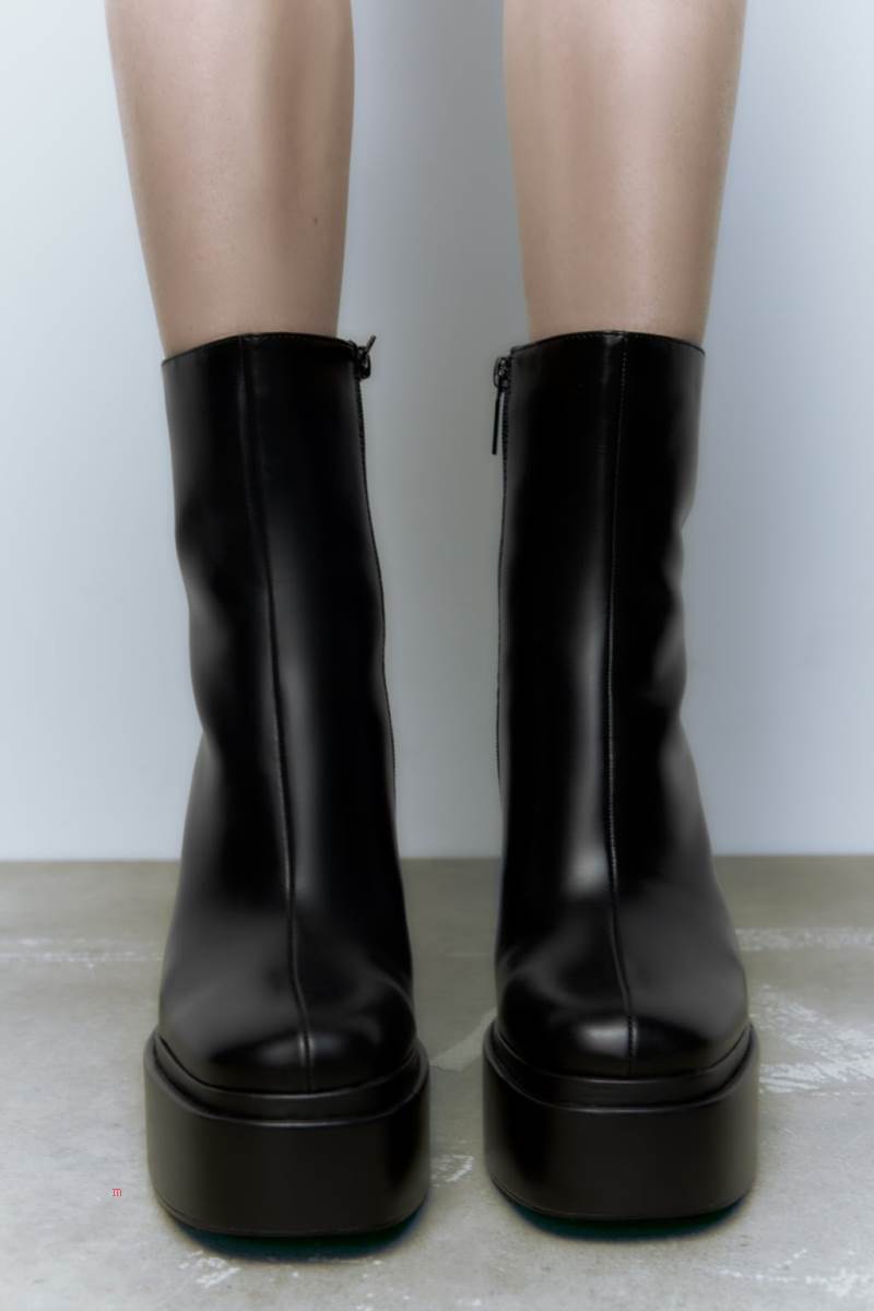 ZARA PLATFORM Ankelboots Dam Svarta | PBQXH-8459