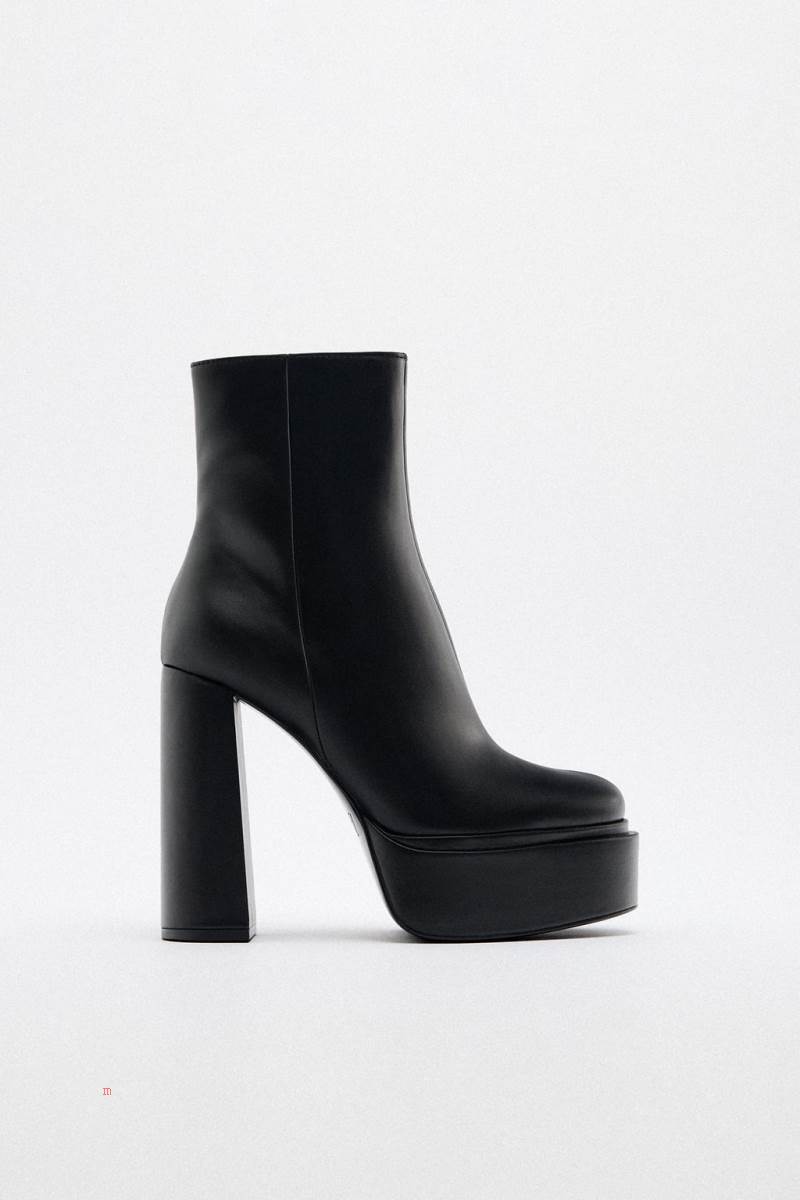 ZARA PLATFORM Ankelboots Dam Svarta | PBQXH-8459