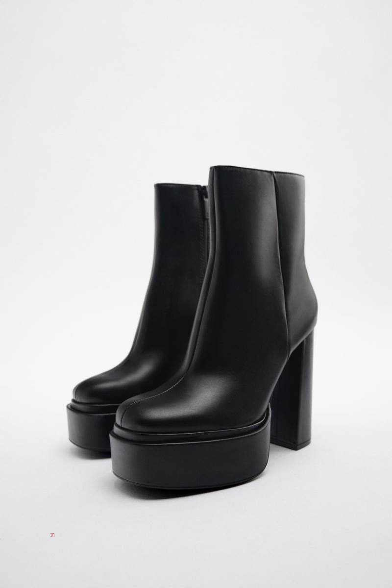 ZARA PLATFORM Ankelboots Dam Svarta | PBQXH-8459