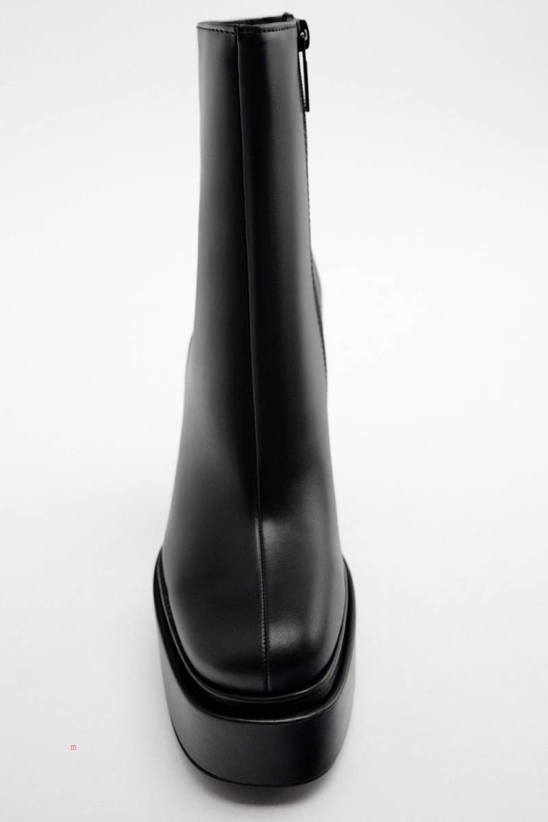 ZARA PLATFORM Ankelboots Dam Svarta | PBQXH-8459
