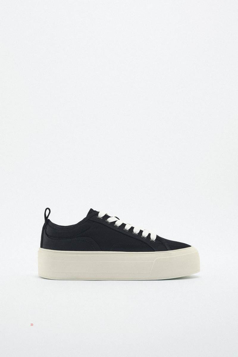 ZARA PLATFORM Träningsskor Dam Svarta | FVYLS-1470