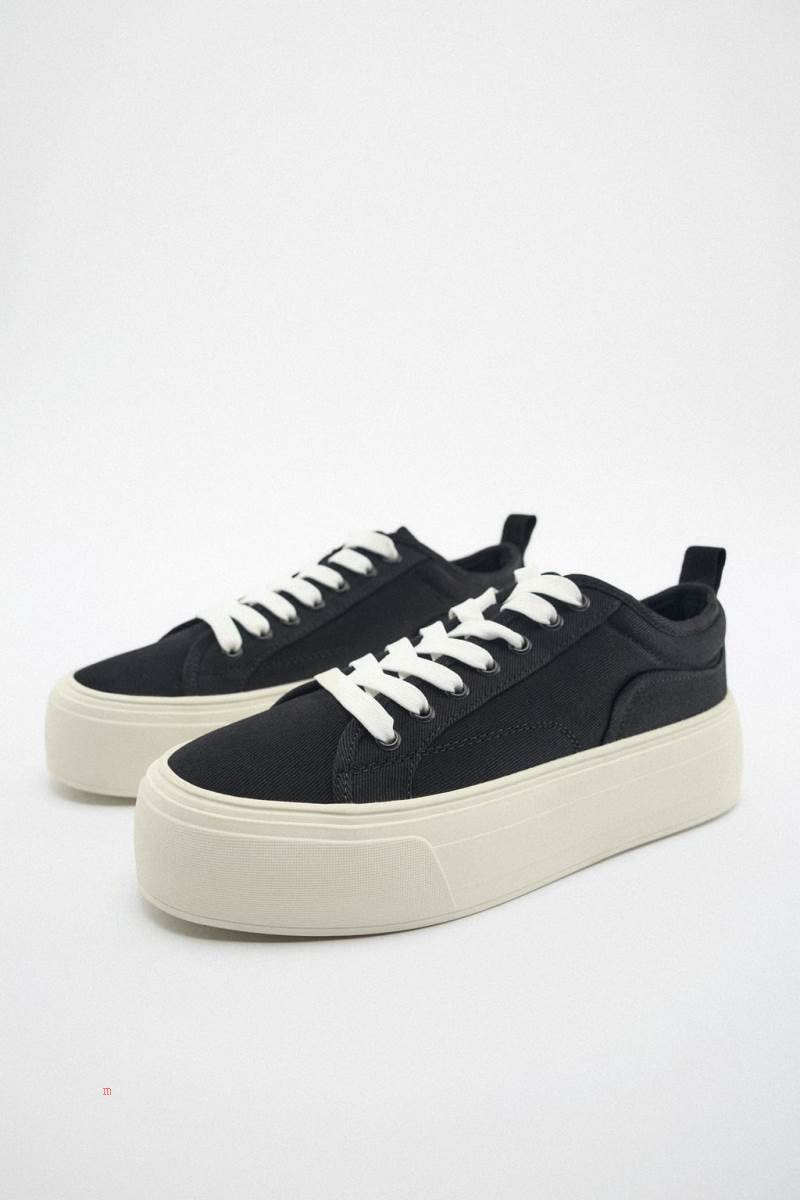 ZARA PLATFORM Träningsskor Dam Svarta | FVYLS-1470