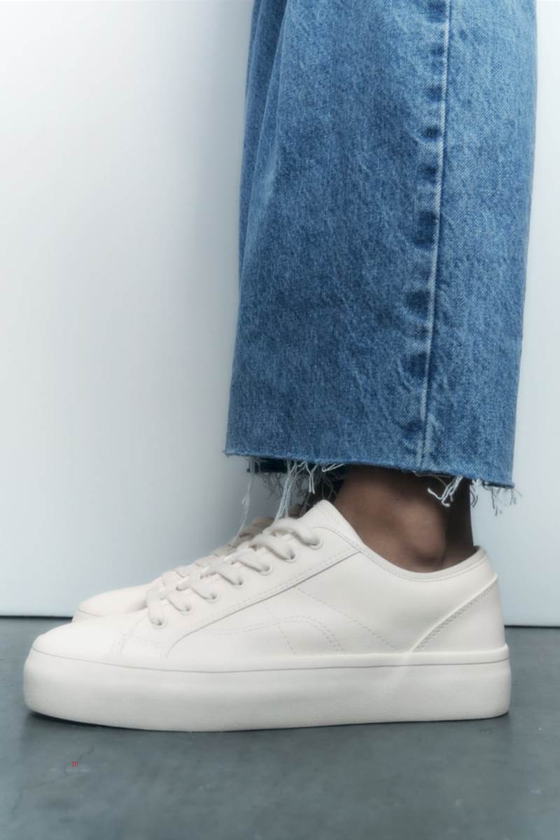 ZARA PLATFORM Träningsskor Dam Vita | XEQFV-5821