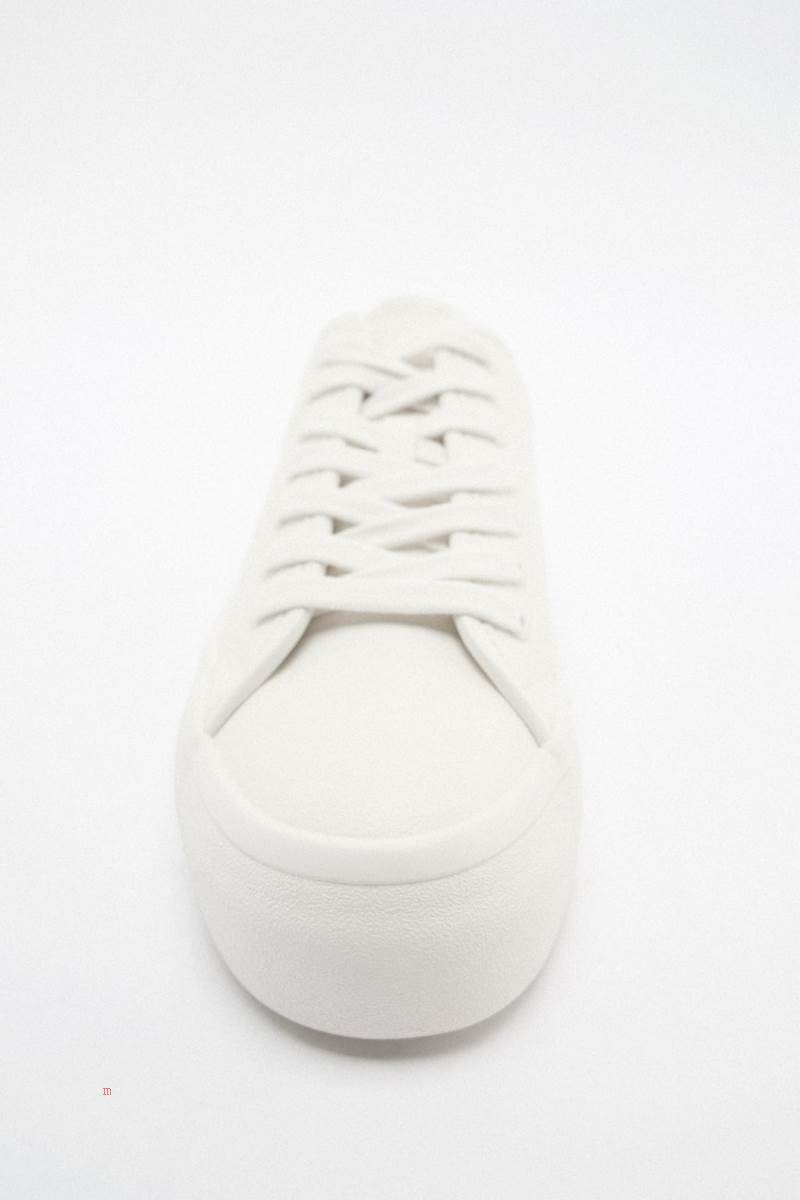 ZARA PLATFORM Träningsskor Dam Vita | XEQFV-5821
