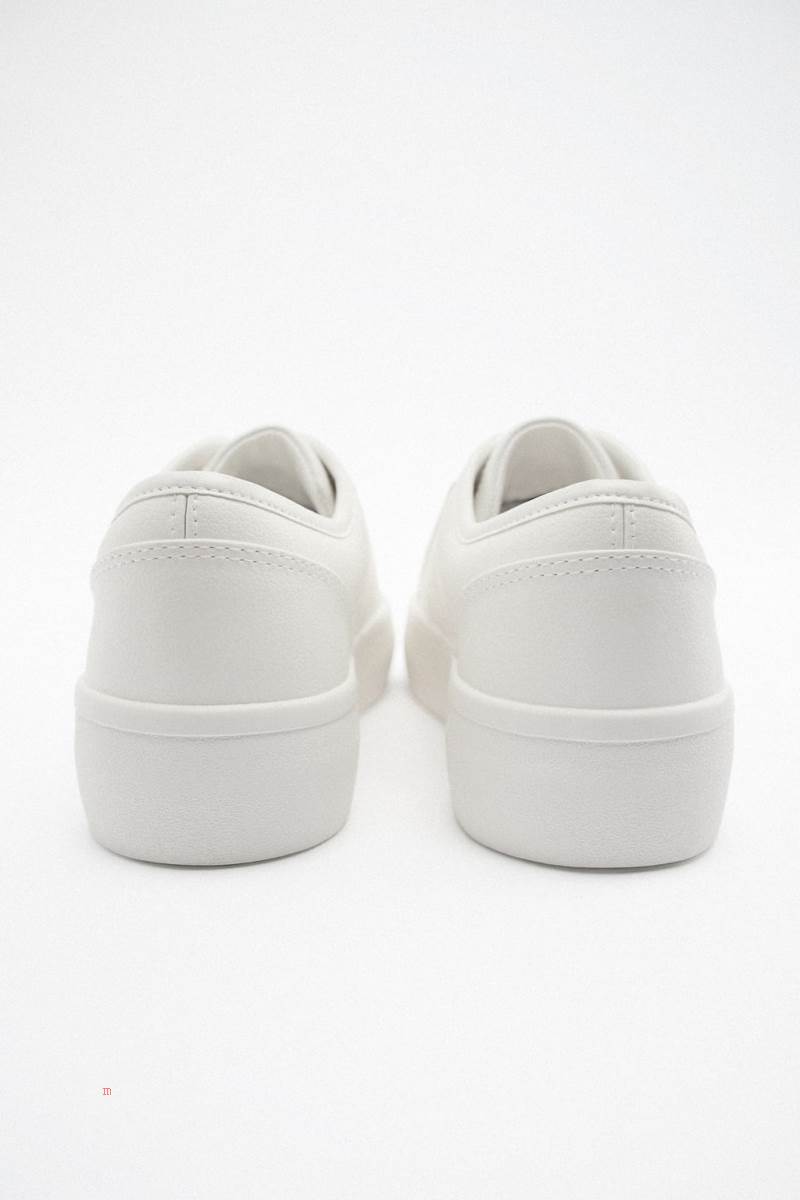 ZARA PLATFORM Träningsskor Dam Vita | XEQFV-5821