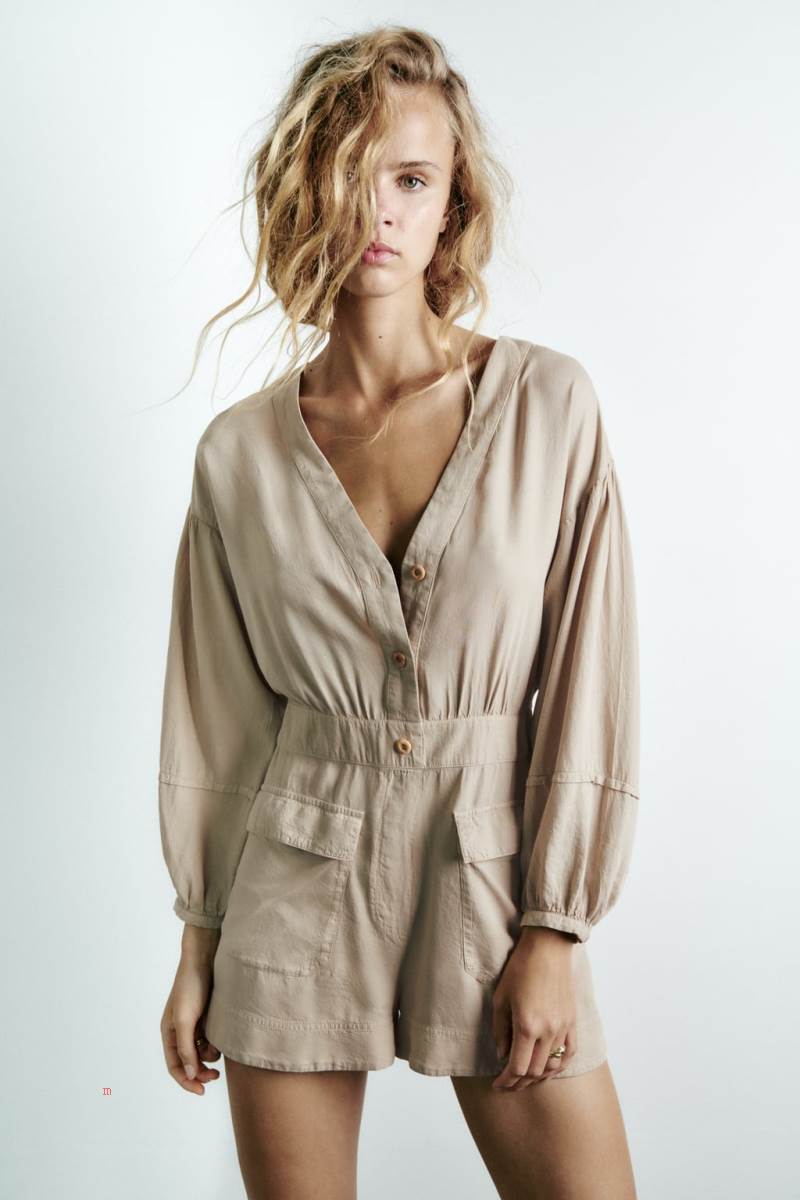 ZARA PLAYSUIT WITH PATCH POCKETS Playsuit Dam Bruna | NBSPQ-7389