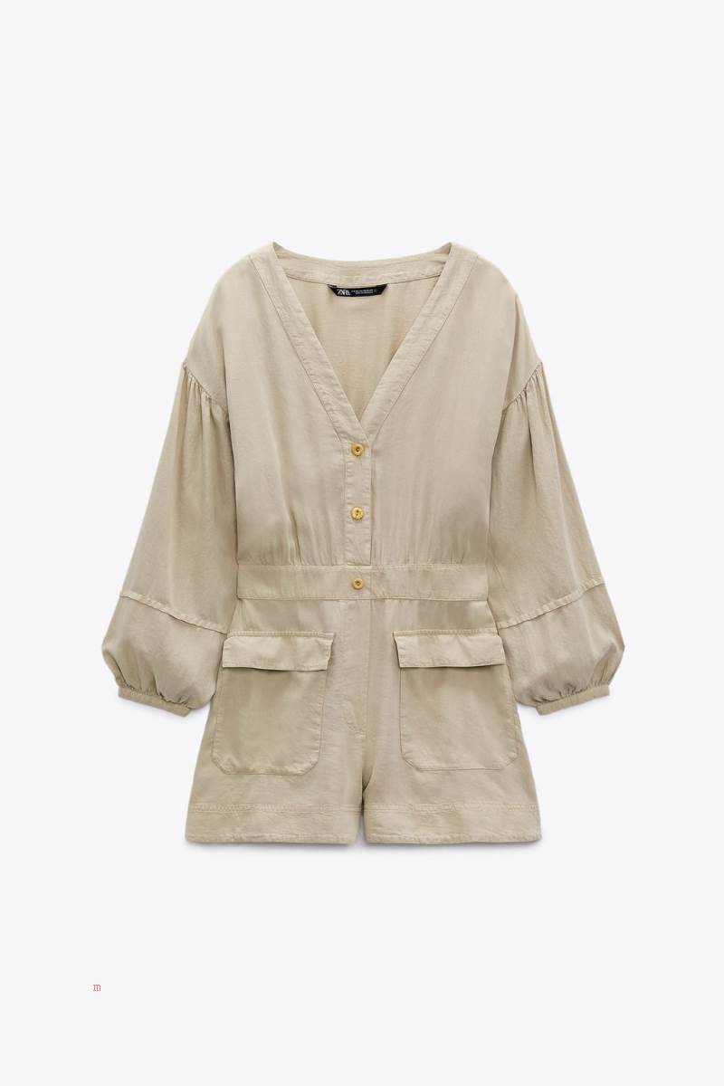 ZARA PLAYSUIT WITH PATCH POCKETS Playsuit Dam Bruna | NBSPQ-7389
