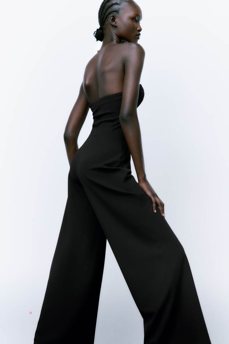 ZARA PLAYSUIT WITH SWEETHEART NECKLINE Playsuit Dam Svarta | TUMGN-9341