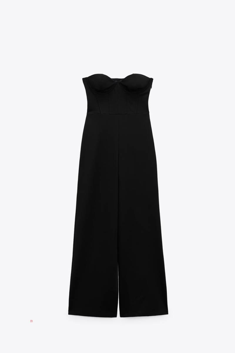 ZARA PLAYSUIT WITH SWEETHEART NECKLINE Playsuit Dam Svarta | TUMGN-9341