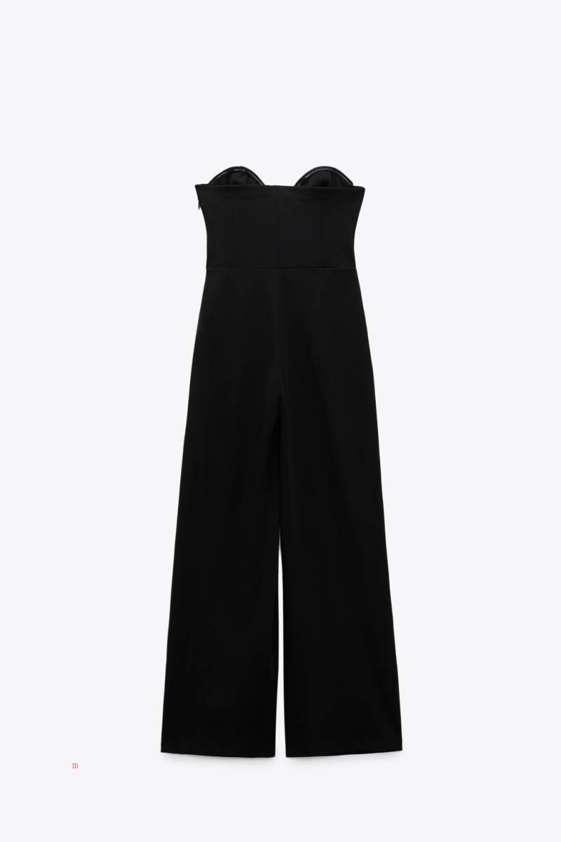 ZARA PLAYSUIT WITH SWEETHEART NECKLINE Playsuit Dam Svarta | TUMGN-9341