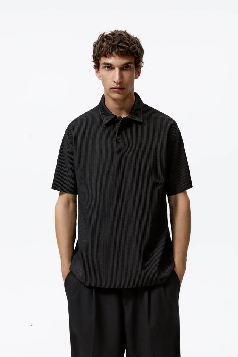 ZARA PLEATED Piketröja Herr Svarta | HVCGS-6793