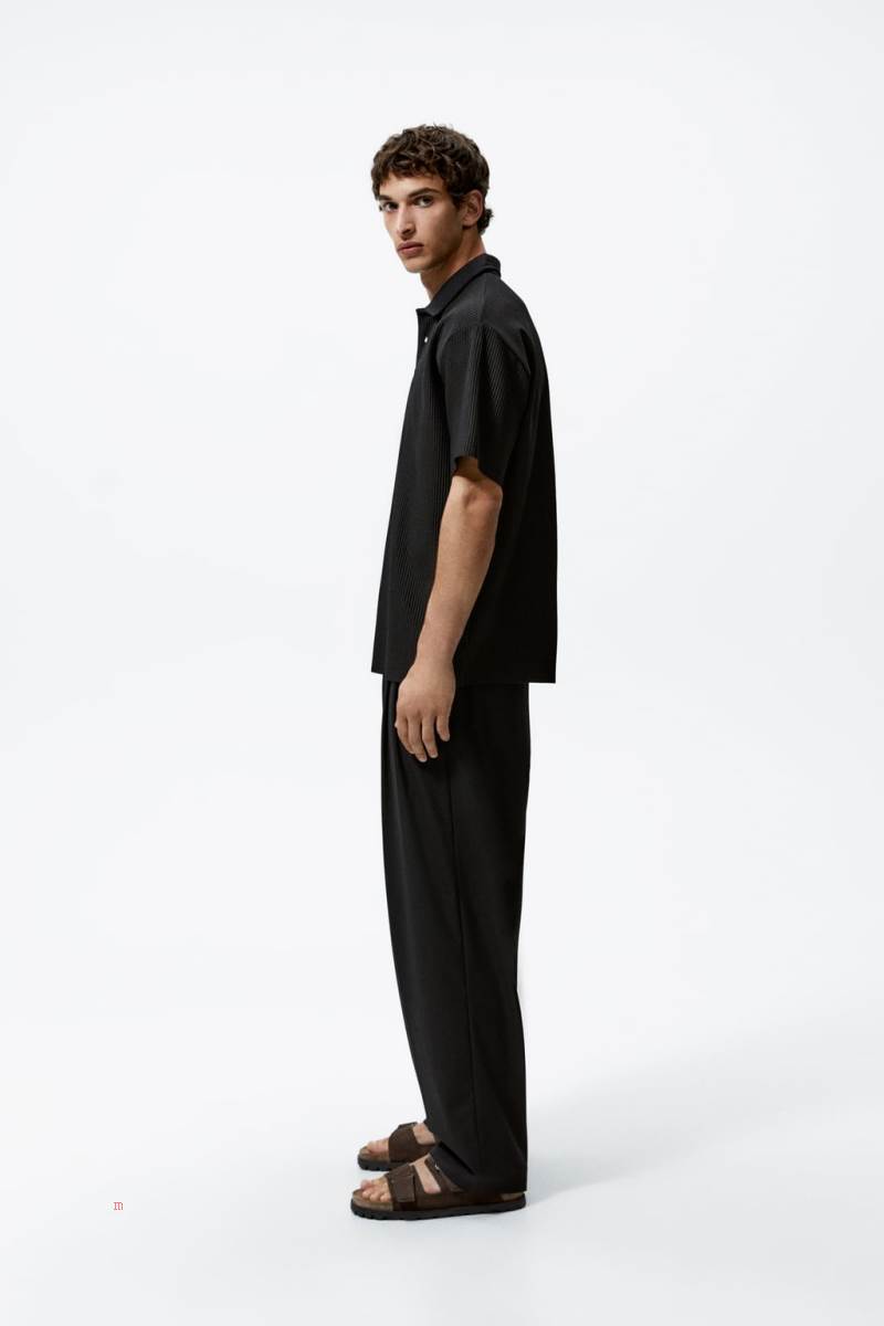 ZARA PLEATED Piketröja Herr Svarta | HVCGS-6793
