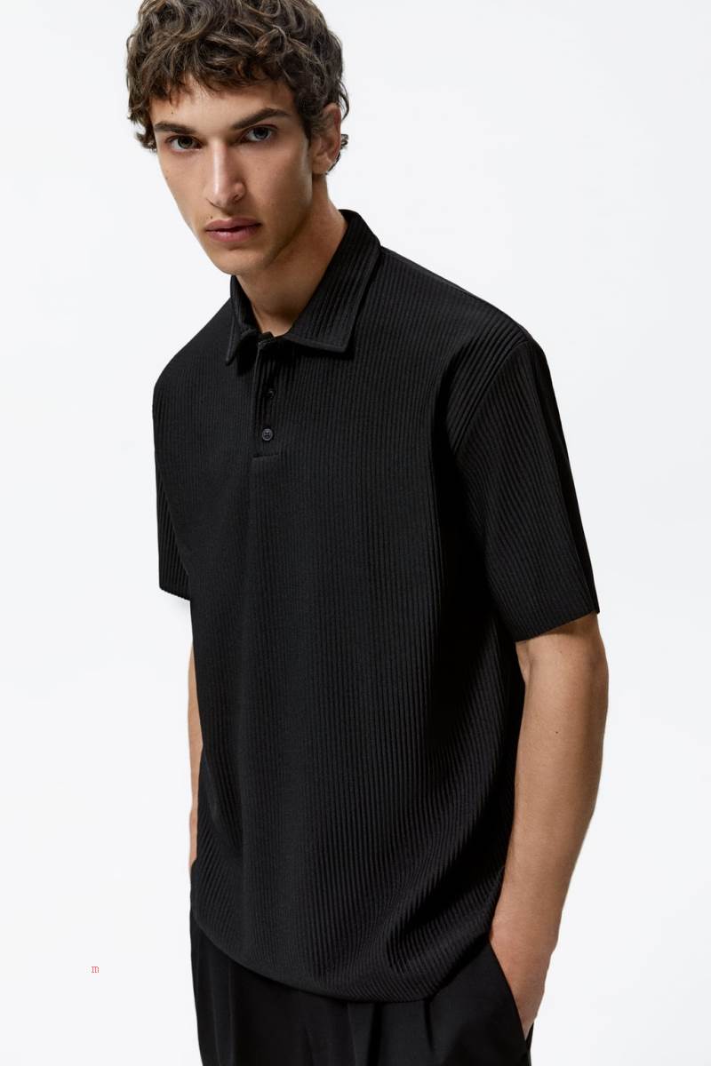 ZARA PLEATED Piketröja Herr Svarta | HVCGS-6793