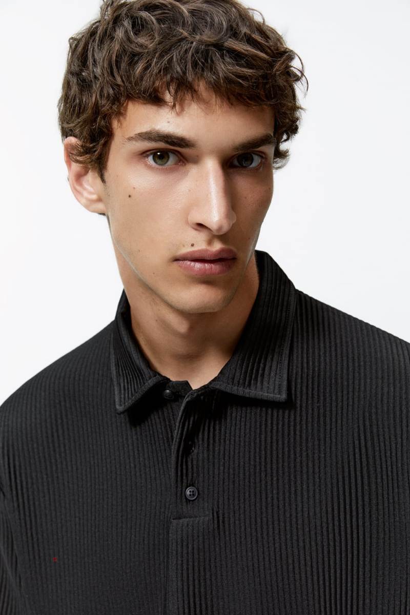 ZARA PLEATED Piketröja Herr Svarta | HVCGS-6793
