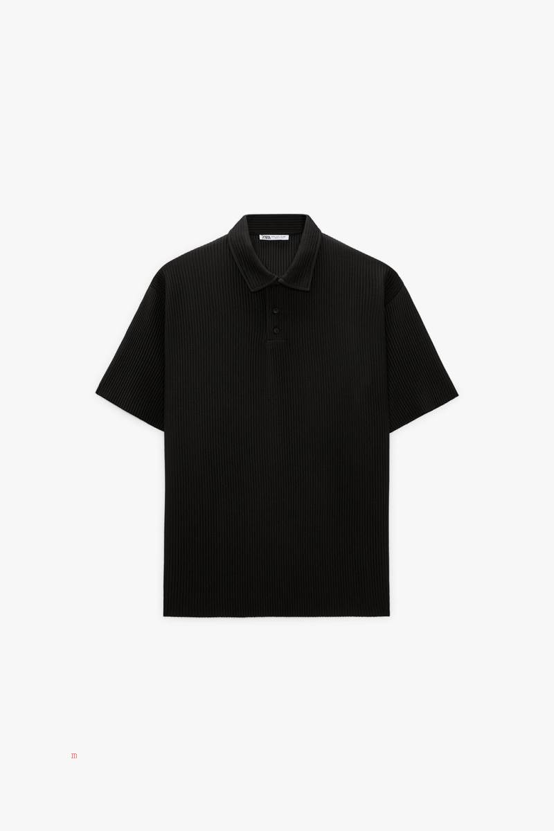 ZARA PLEATED Piketröja Herr Svarta | HVCGS-6793
