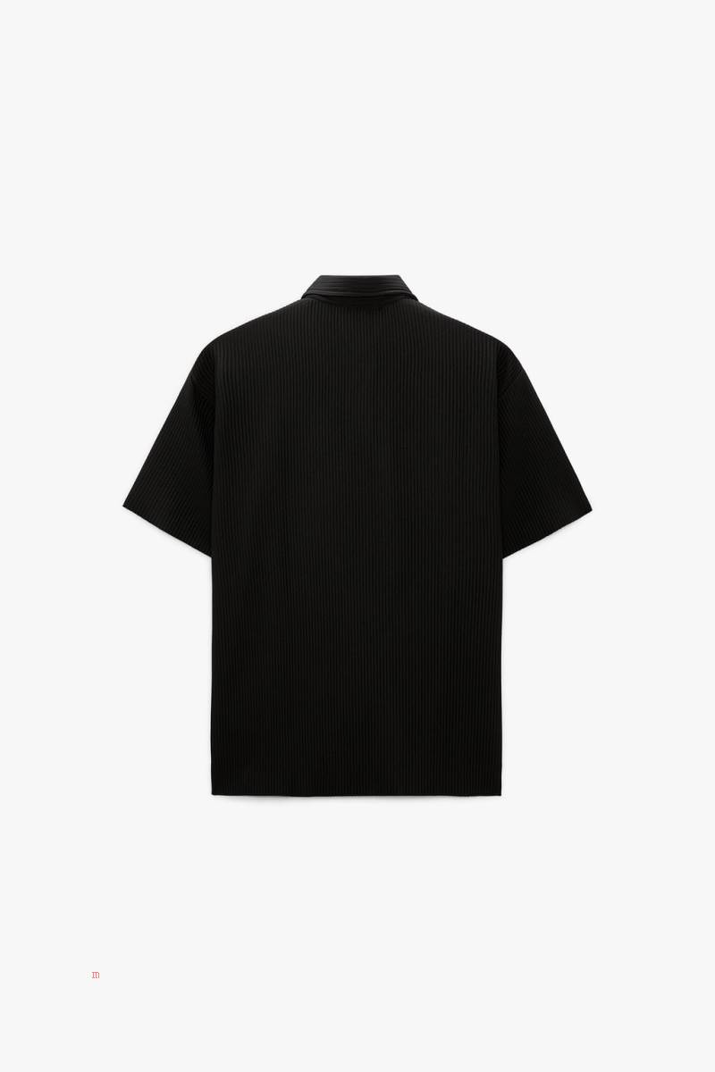 ZARA PLEATED Piketröja Herr Svarta | HVCGS-6793