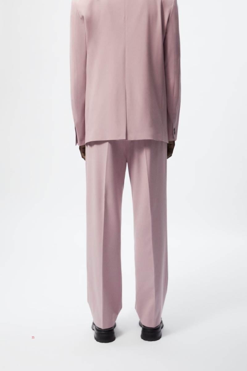 ZARA PLEATED SUIT Byxor Herr Rosa | EFKNC-1835