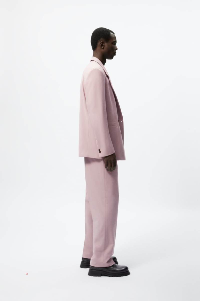 ZARA PLEATED SUIT Byxor Herr Rosa | EFKNC-1835