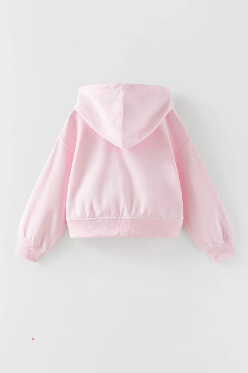 ZARA PLUSH HOODIE AND TROUSERS SET Hoodie Tjej Rosa | IGWSN-0173