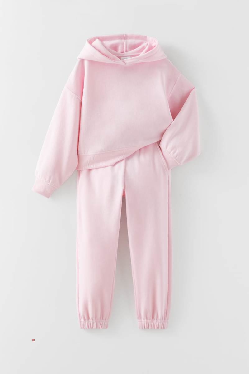 ZARA PLUSH HOODIE AND TROUSERS SET Hoodie Tjej Rosa | IGWSN-0173