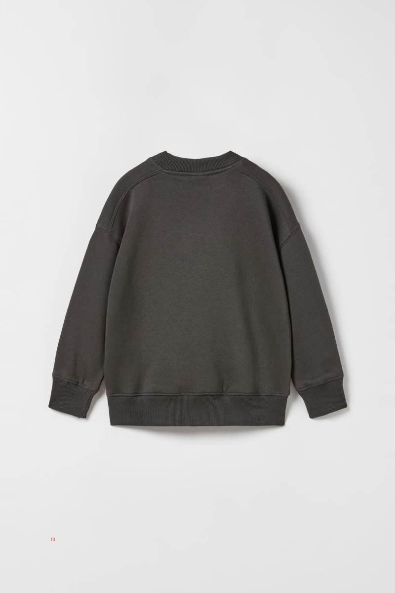 ZARA PLUSH HOODIE AND TROUSERS SET Hoodie Pojke Mörkgrå | OUKMC-2197