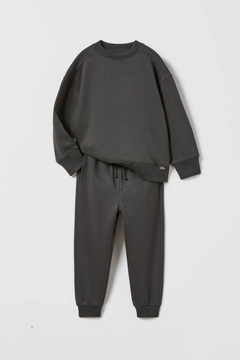 ZARA PLUSH HOODIE AND TROUSERS SET Hoodie Pojke Mörkgrå | OUKMC-2197