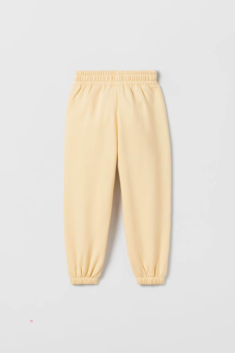 ZARA PLUSH JOGGING Byxor Tjej Gula | WFSKB-4237