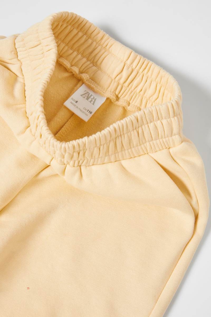ZARA PLUSH JOGGING Byxor Tjej Gula | WFSKB-4237