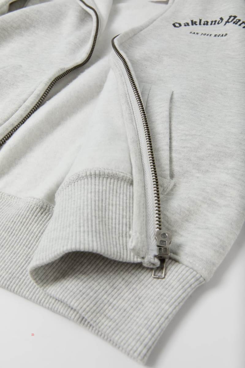ZARA PLUSH WITH SLOGAN Hoodie Tjej Grå | OVCRK-4708