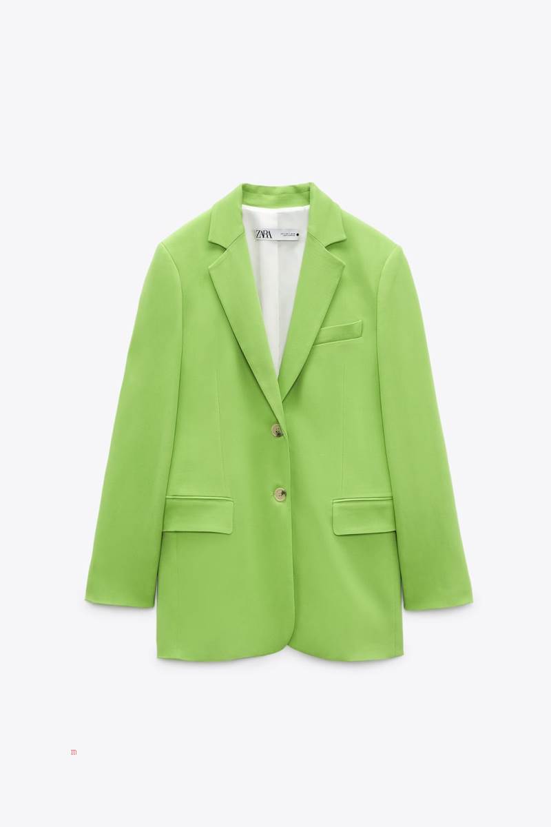 ZARA POCKETS INFINITED FIBER X ZARA Blazers Dam Gröna | EMFOU-4302
