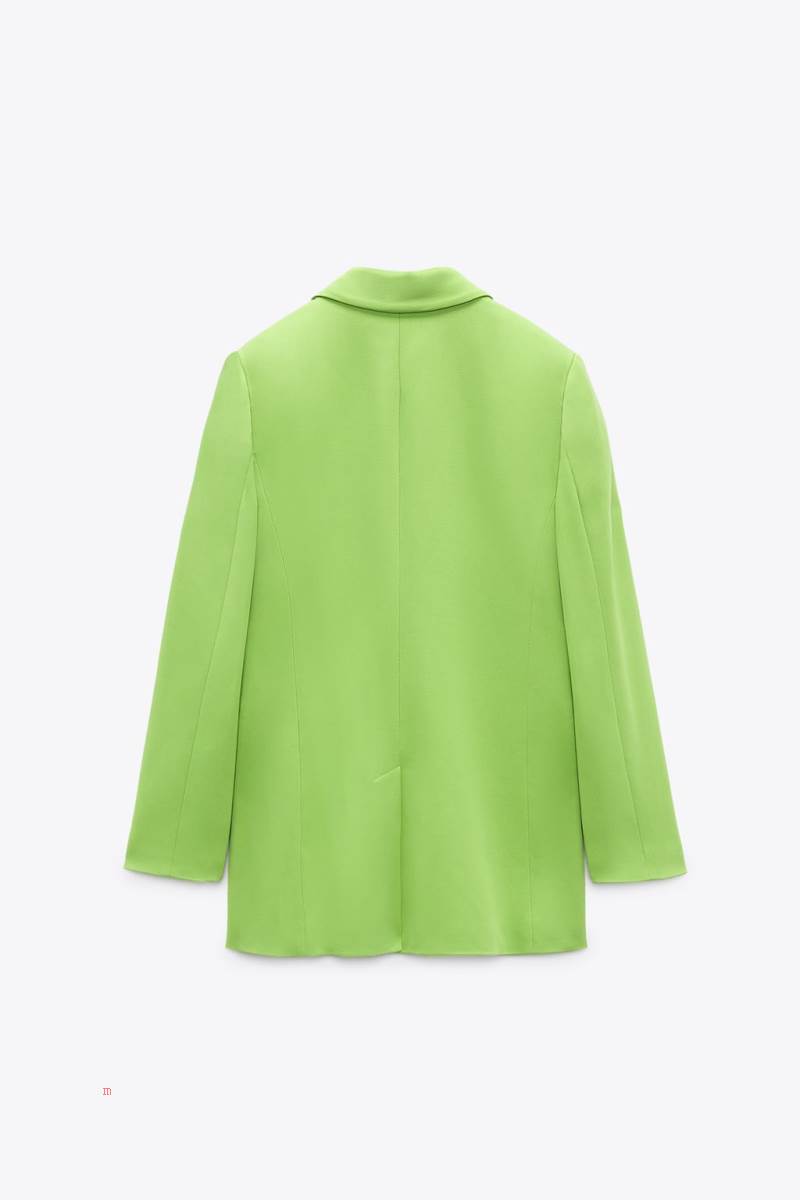 ZARA POCKETS INFINITED FIBER X ZARA Blazers Dam Gröna | EMFOU-4302