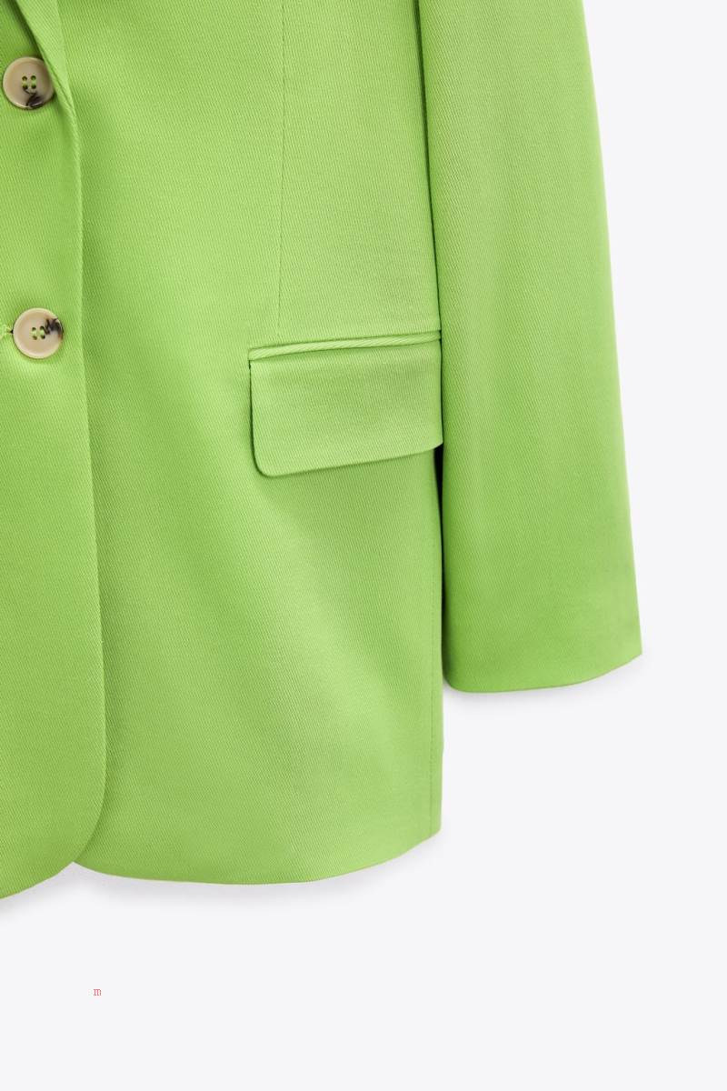 ZARA POCKETS INFINITED FIBER X ZARA Blazers Dam Gröna | FLDOZ-0516