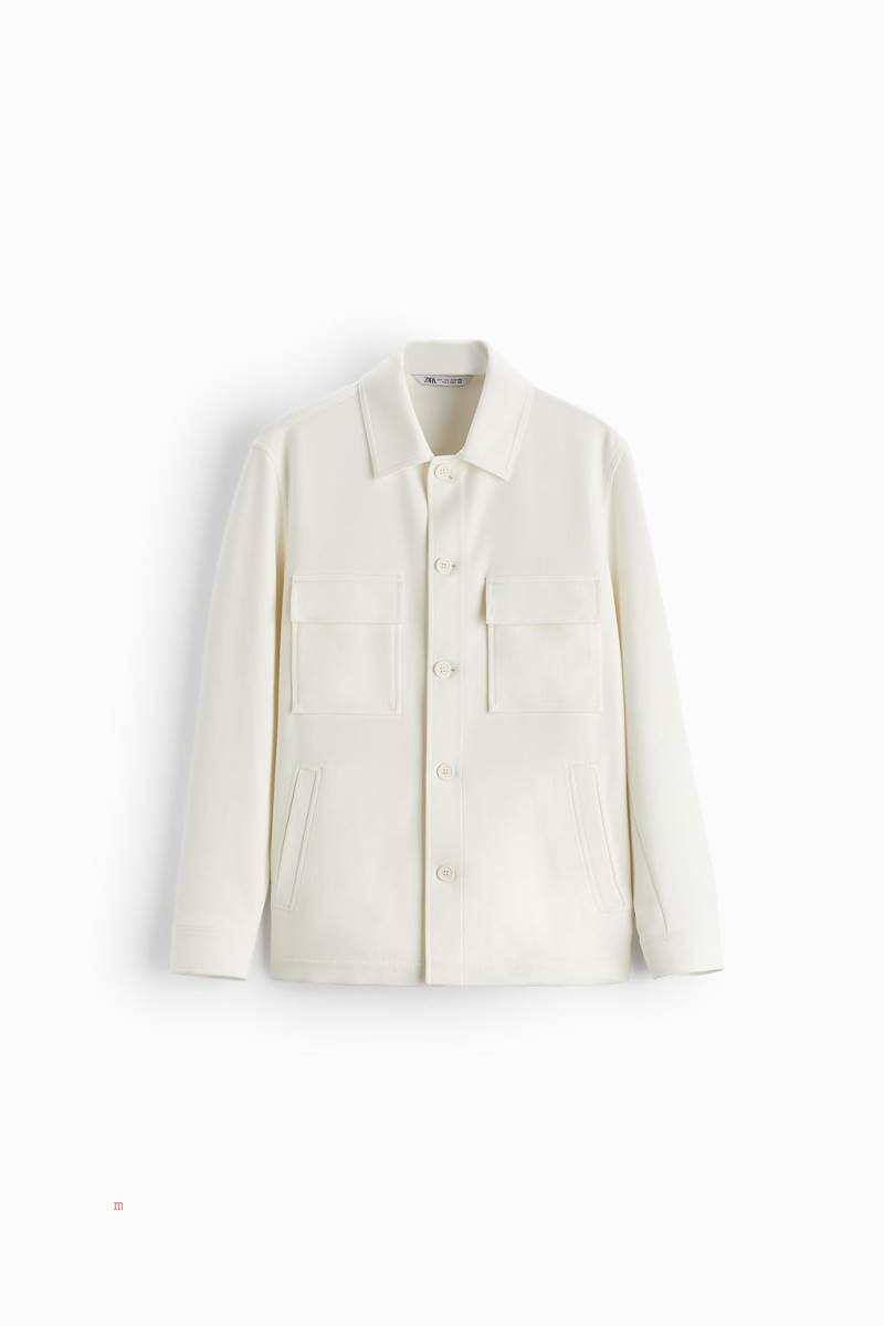 ZARA POCKETS Jacka Herr Vita | ALKVY-0397