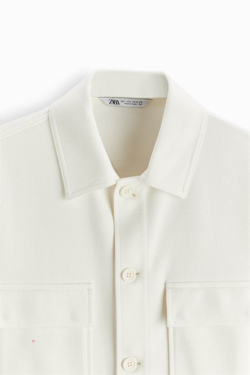 ZARA POCKETS Jacka Herr Vita | ALKVY-0397